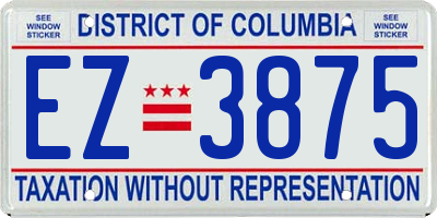 DC license plate EZ3875