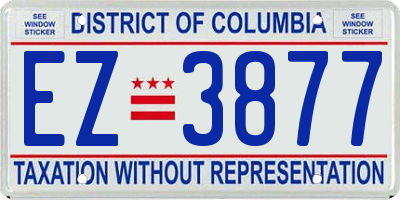 DC license plate EZ3877