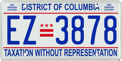 DC license plate EZ3878