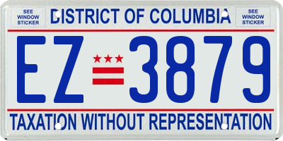 DC license plate EZ3879