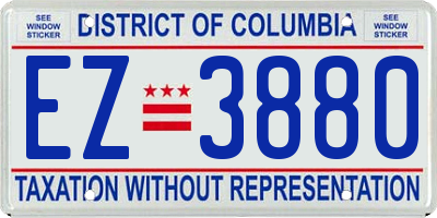 DC license plate EZ3880