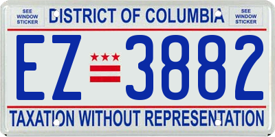 DC license plate EZ3882