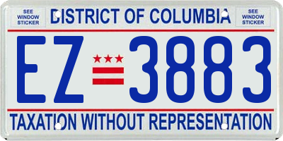 DC license plate EZ3883