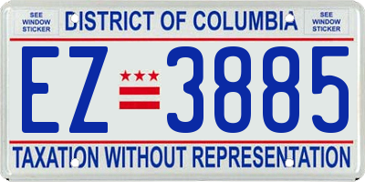 DC license plate EZ3885