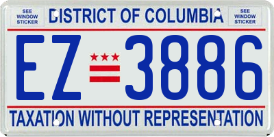 DC license plate EZ3886