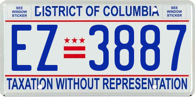 DC license plate EZ3887