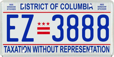 DC license plate EZ3888