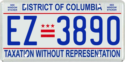 DC license plate EZ3890