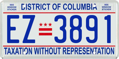 DC license plate EZ3891