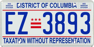 DC license plate EZ3893