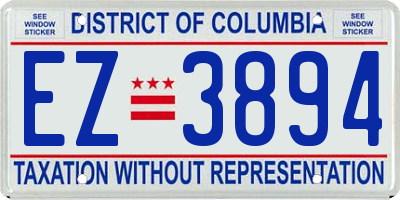 DC license plate EZ3894