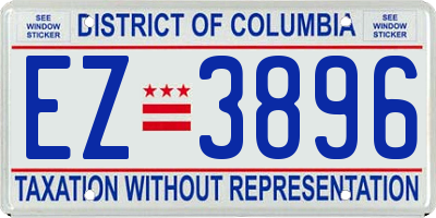 DC license plate EZ3896