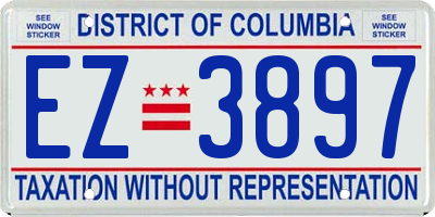 DC license plate EZ3897