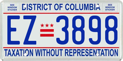 DC license plate EZ3898