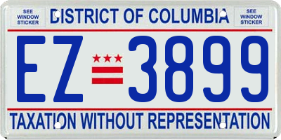 DC license plate EZ3899