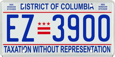 DC license plate EZ3900