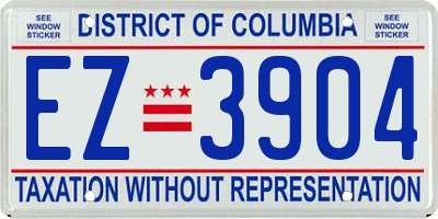 DC license plate EZ3904