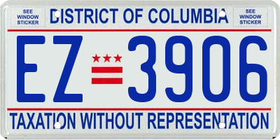 DC license plate EZ3906