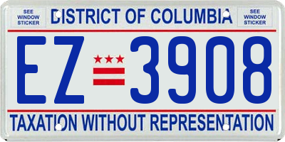 DC license plate EZ3908