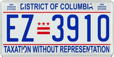 DC license plate EZ3910