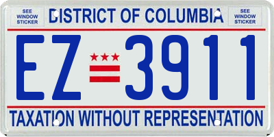 DC license plate EZ3911