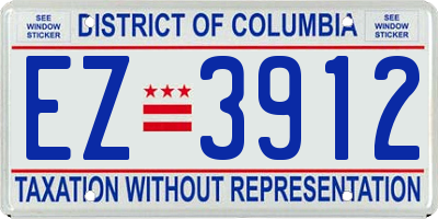 DC license plate EZ3912