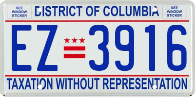 DC license plate EZ3916