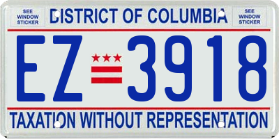 DC license plate EZ3918