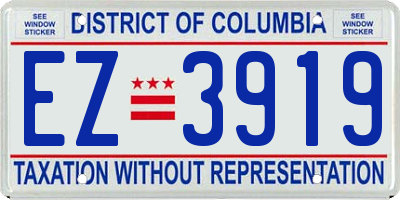 DC license plate EZ3919