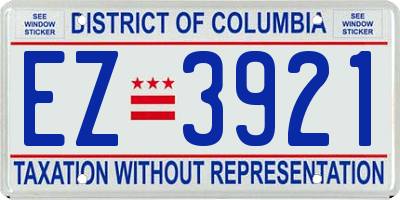 DC license plate EZ3921