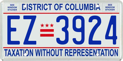 DC license plate EZ3924