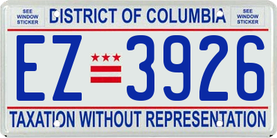 DC license plate EZ3926