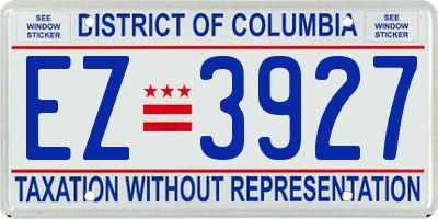 DC license plate EZ3927