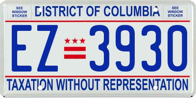 DC license plate EZ3930