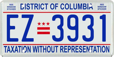 DC license plate EZ3931