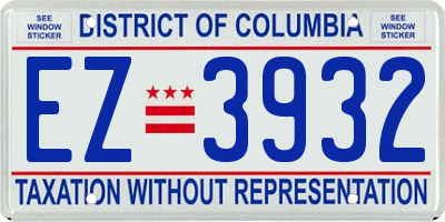 DC license plate EZ3932