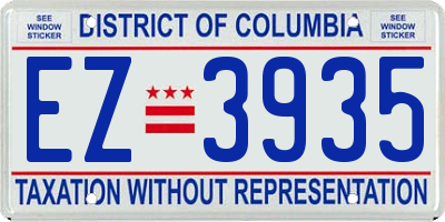 DC license plate EZ3935