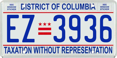 DC license plate EZ3936