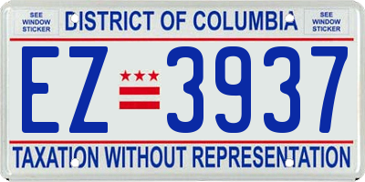 DC license plate EZ3937