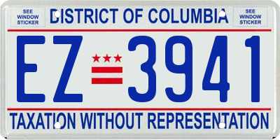 DC license plate EZ3941