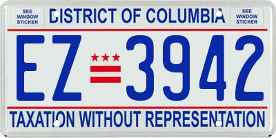 DC license plate EZ3942