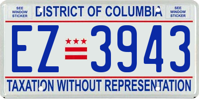 DC license plate EZ3943