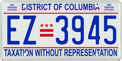 DC license plate EZ3945