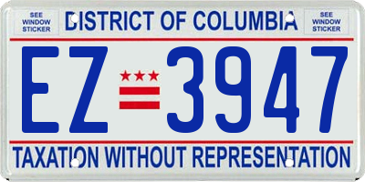 DC license plate EZ3947