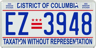 DC license plate EZ3948