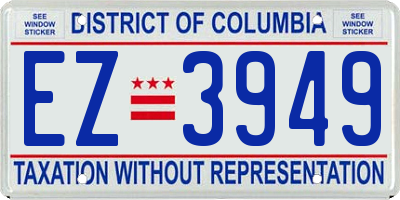 DC license plate EZ3949