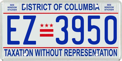 DC license plate EZ3950