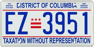 DC license plate EZ3951