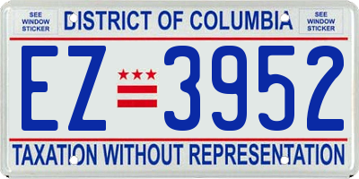 DC license plate EZ3952