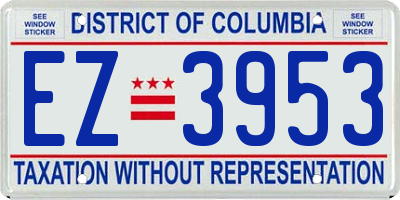 DC license plate EZ3953